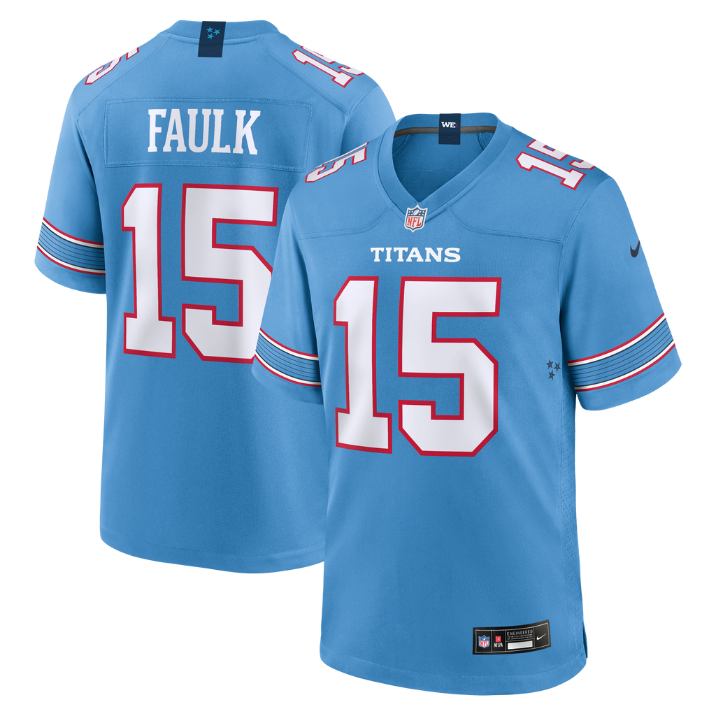 Men's Tennessee Titans Keldric Faulk Nike Light Blue 2026 Nfl Draft First Round Pick No31 Game Jersey