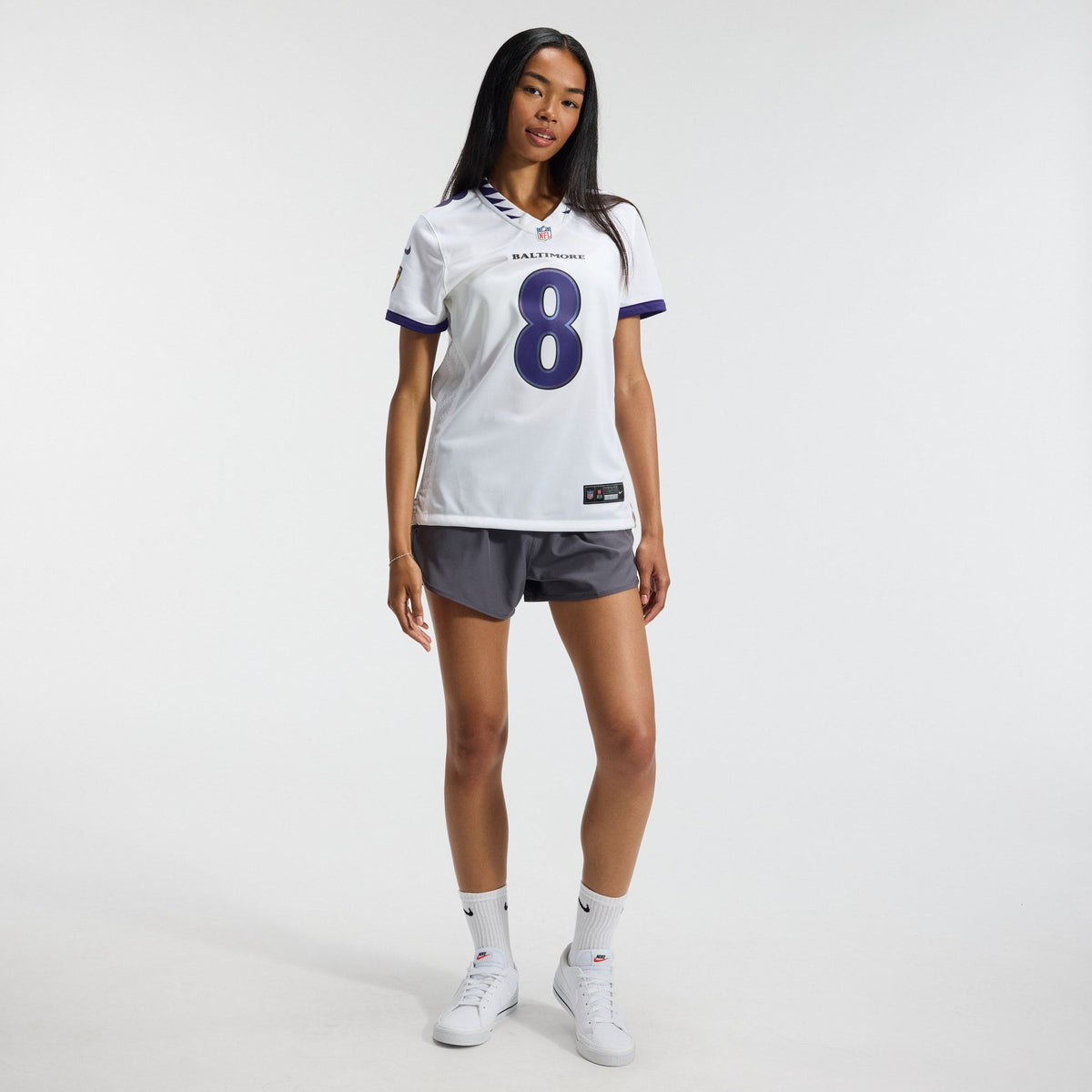 Women's Baltimore Ravens Lamar Jackson Nike White Game Jersey