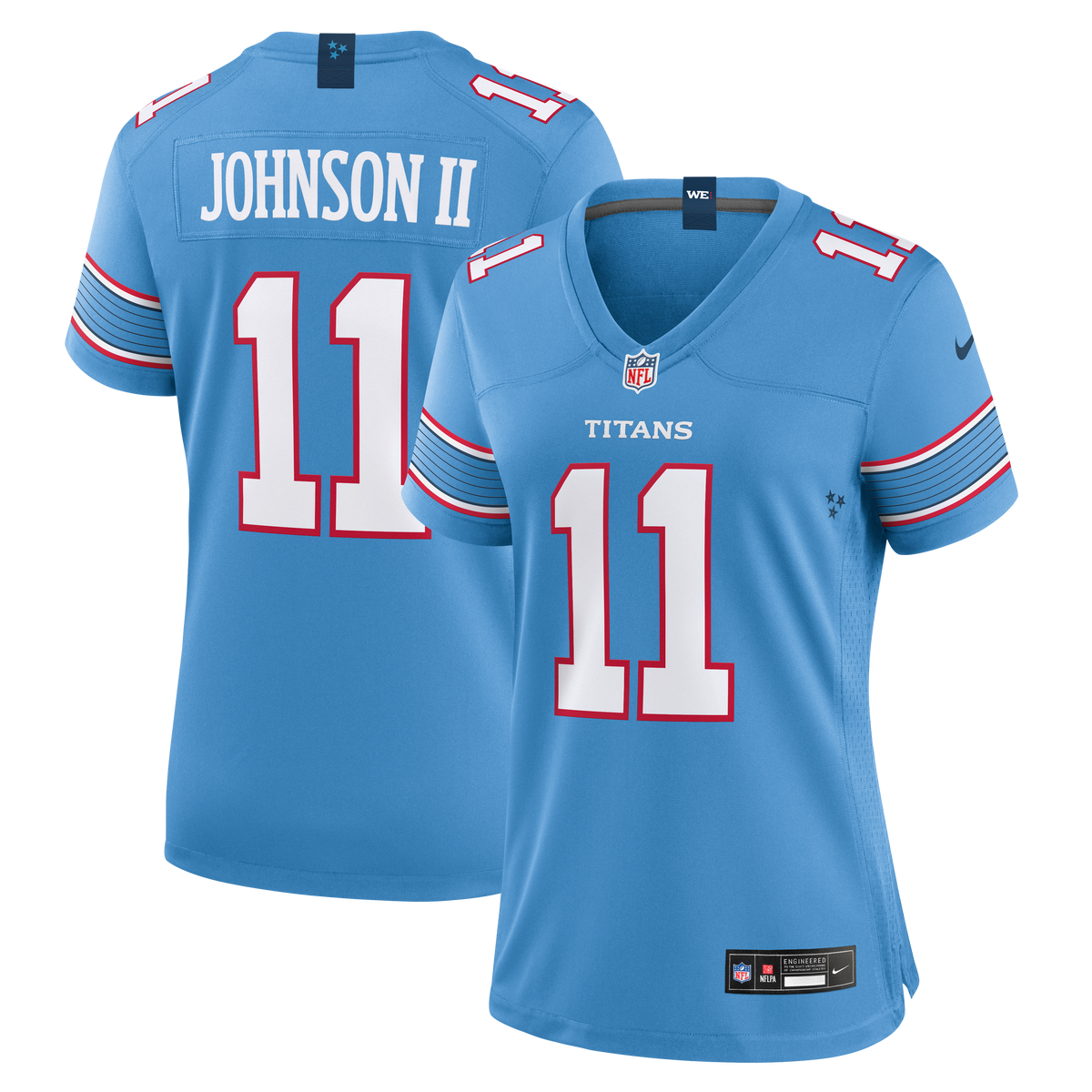 Women's Tennessee Titans Jermaine Johnson Ii Nike Light Blue Team Game Jersey