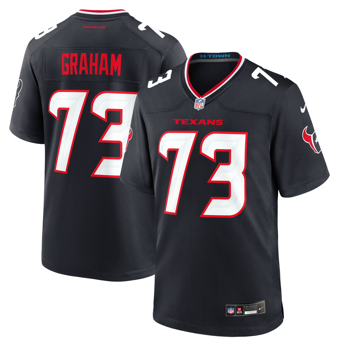 Men's Houston Texans Derrick Graham Nike Navy Team Game Jersey