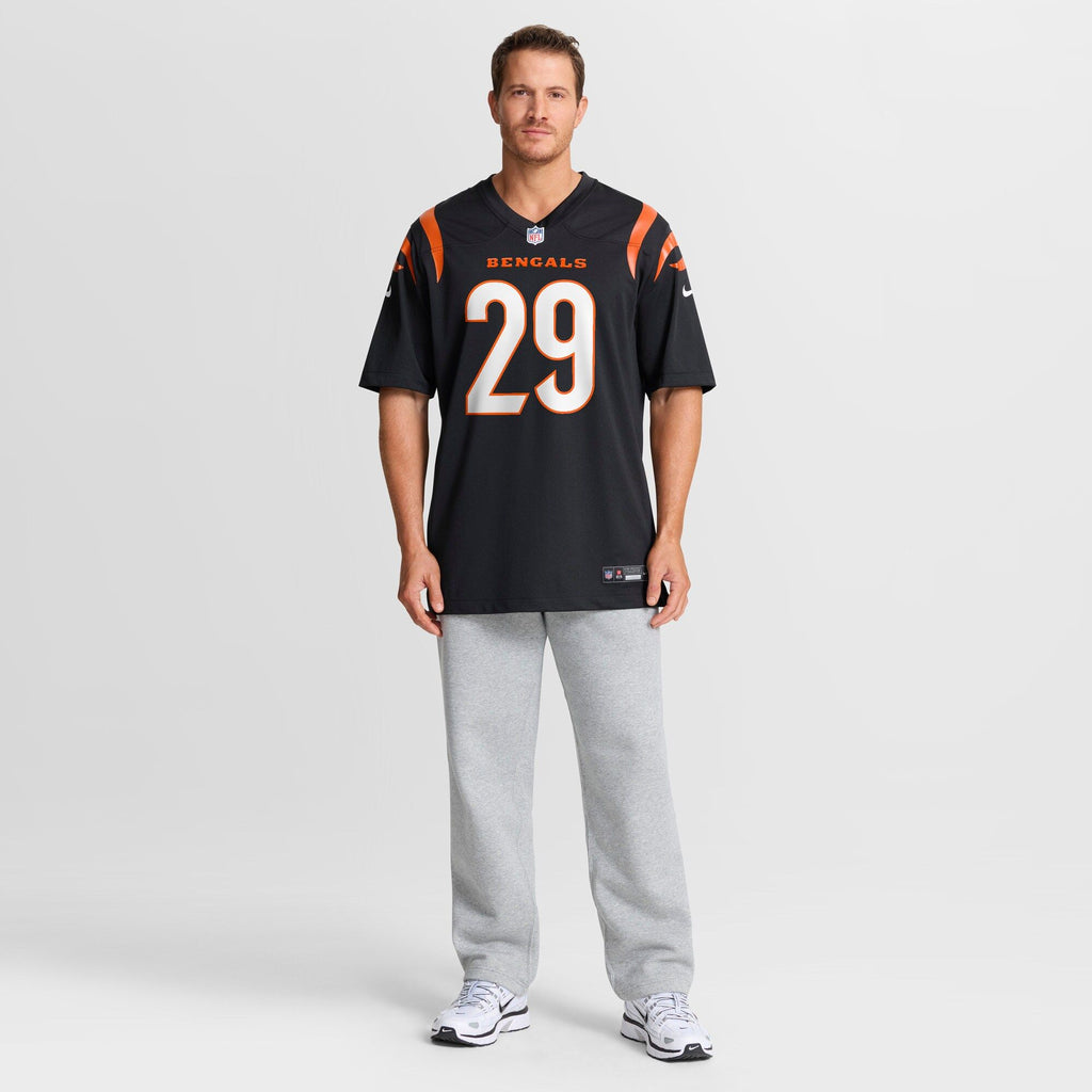 Men's Cincinnati Bengals Kyle Dugger Nike Black Team Game Jersey