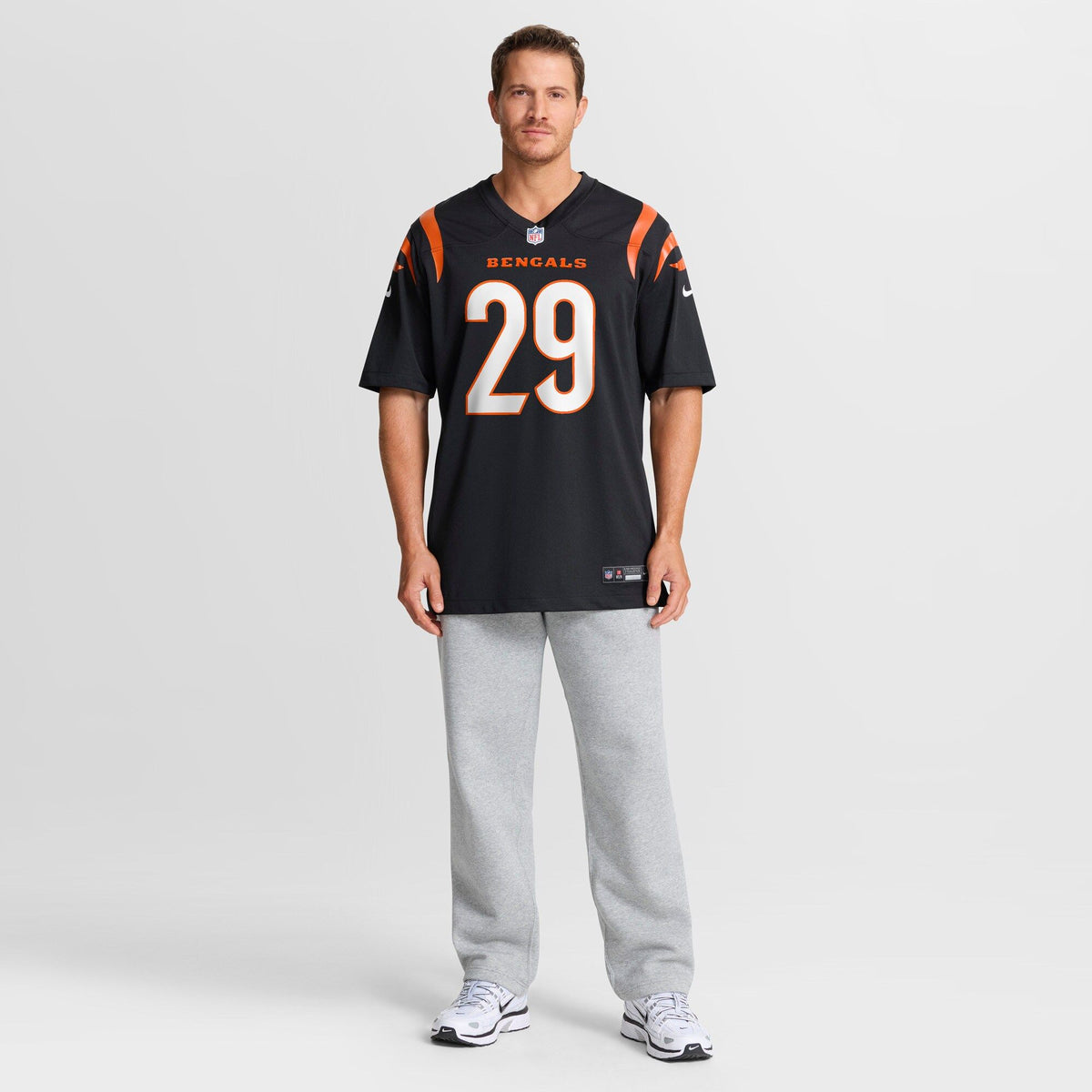 Men's Cincinnati Bengals Kyle Dugger Nike Black Team Game Jersey