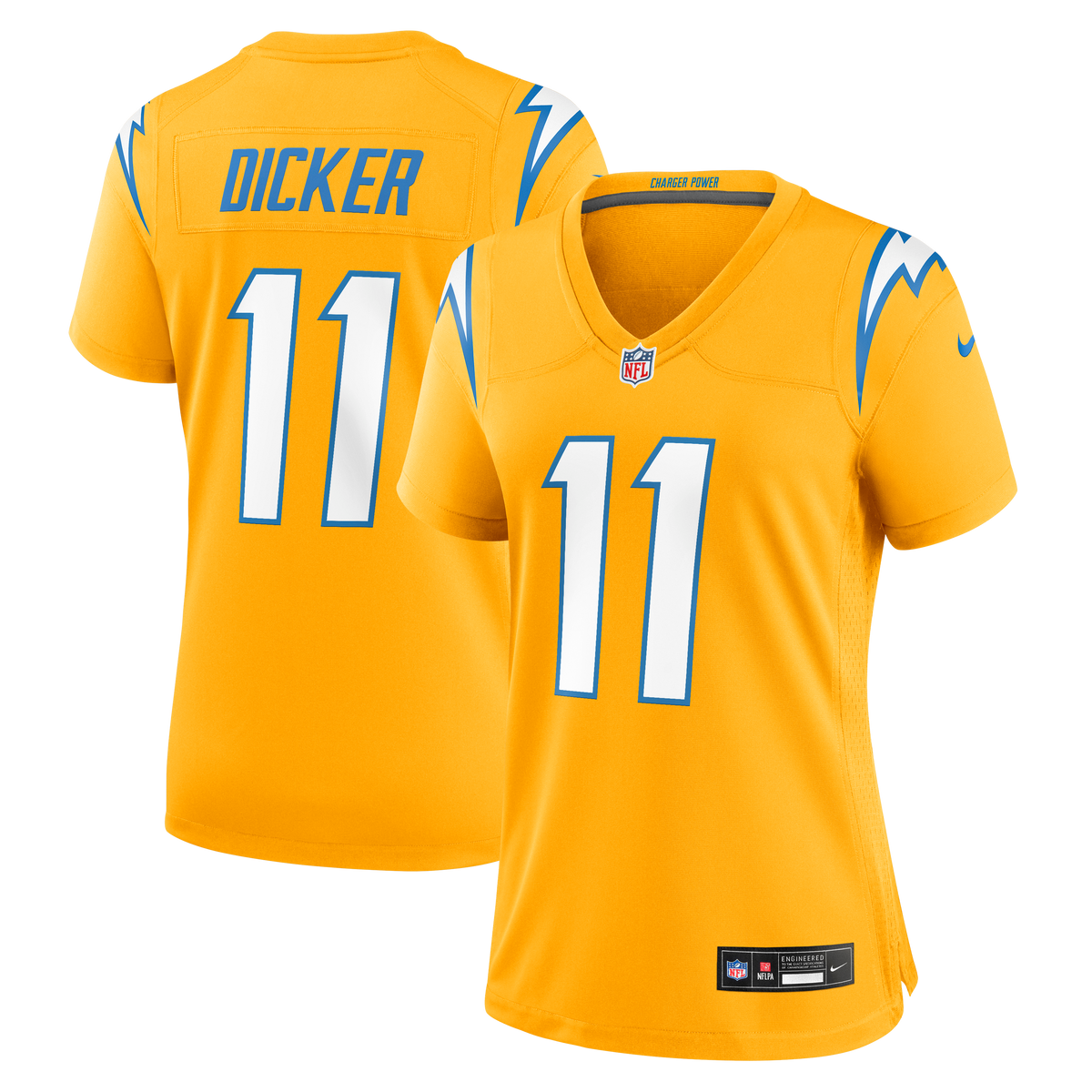 Women's Los Angeles Chargers Cameron Dicker Nike Gold Alternate Game Jersey