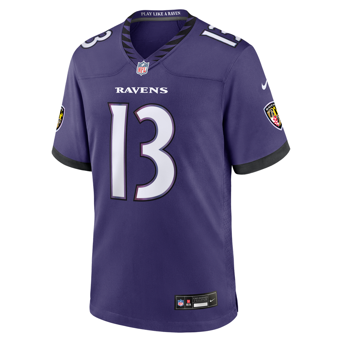 Men's Baltimore Ravens Elijah Sarratt Nike Purple Team Game Jersey